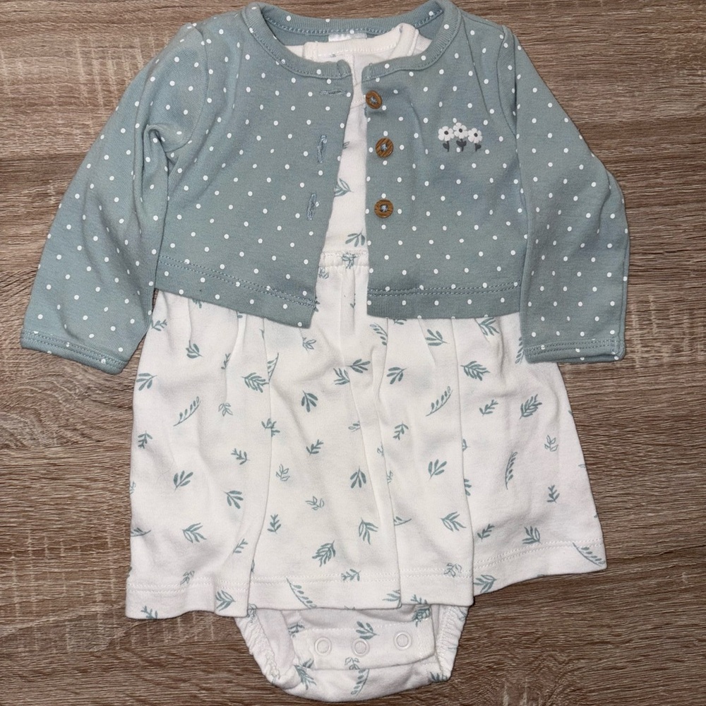 2-piece dress w| crop cardigan